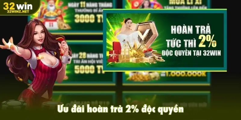 Ưu đãi hoàn trả 2% độc quyền