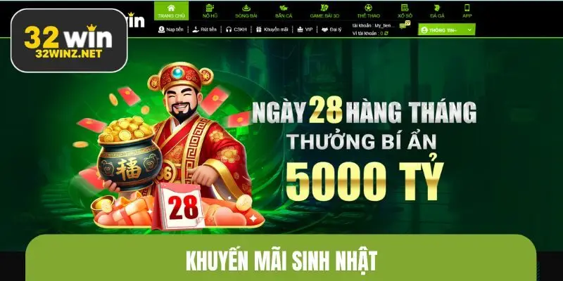 khuyến mãi sinh nhật